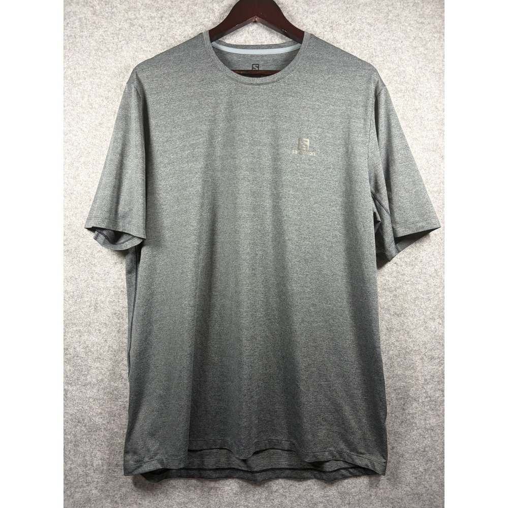 Salomon Mens Grey Heather Performance Training T-Shirt ShortSleeve Activewear XL